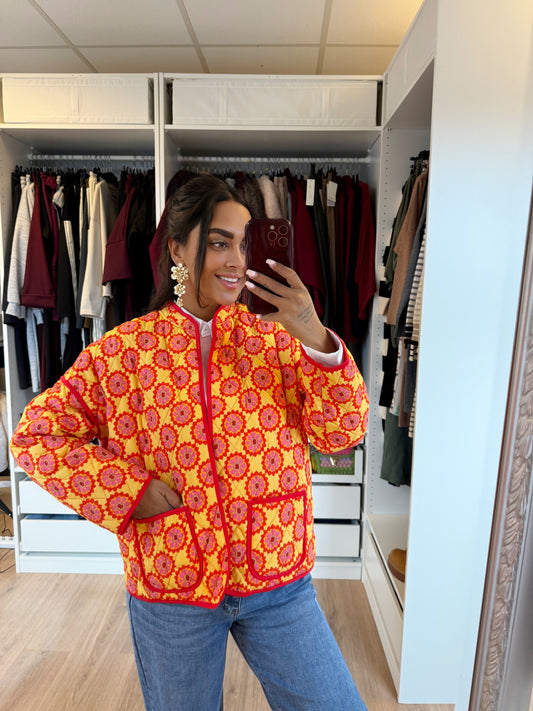 Olivia jacket orange & red