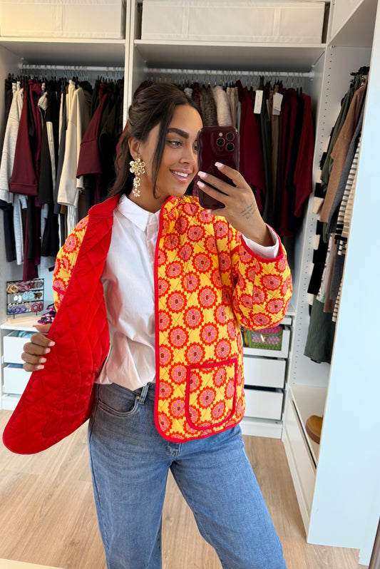Olivia jacket orange & red