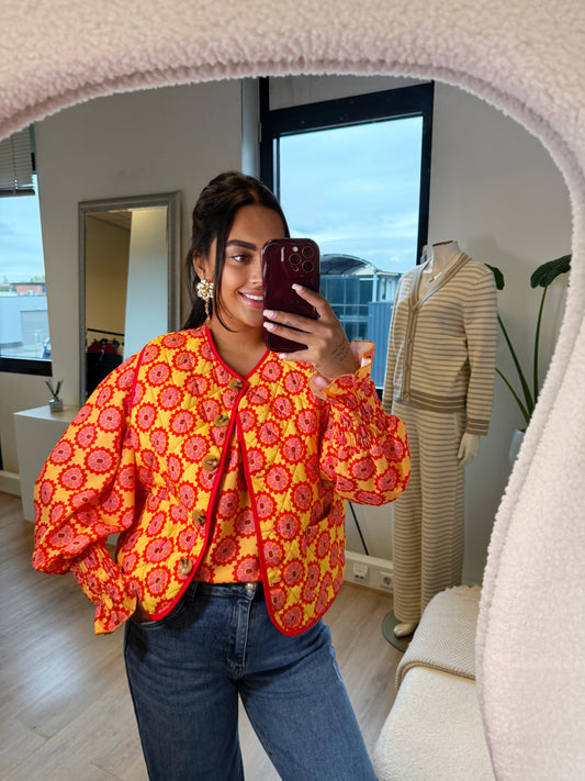 Olivia gilet orange & red