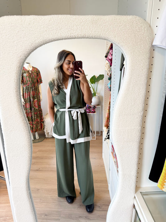 Maddy two piece set army