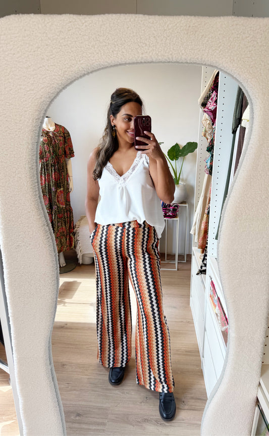 Abby soft glitter aztec pants black