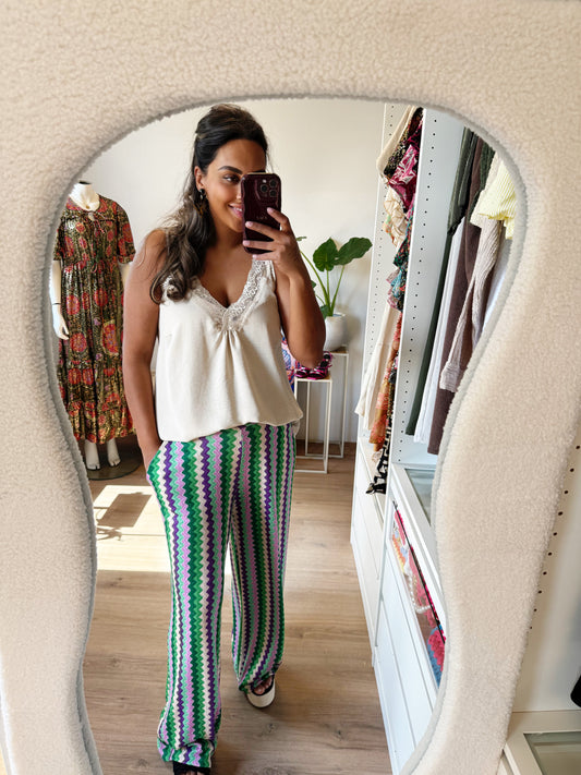 Abby soft glitter aztec pants purple