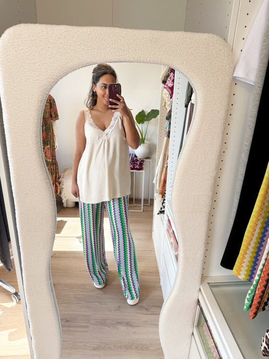 Abby soft glitter aztec pants purple
