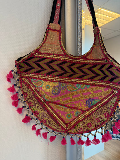 India sequin bag pink