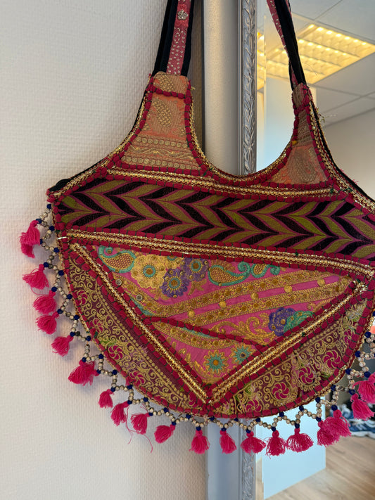 India sequin bag pink