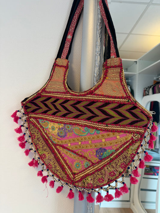 India sequin bag pink