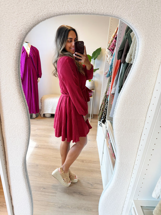 Milou mousseline dress bordeaux