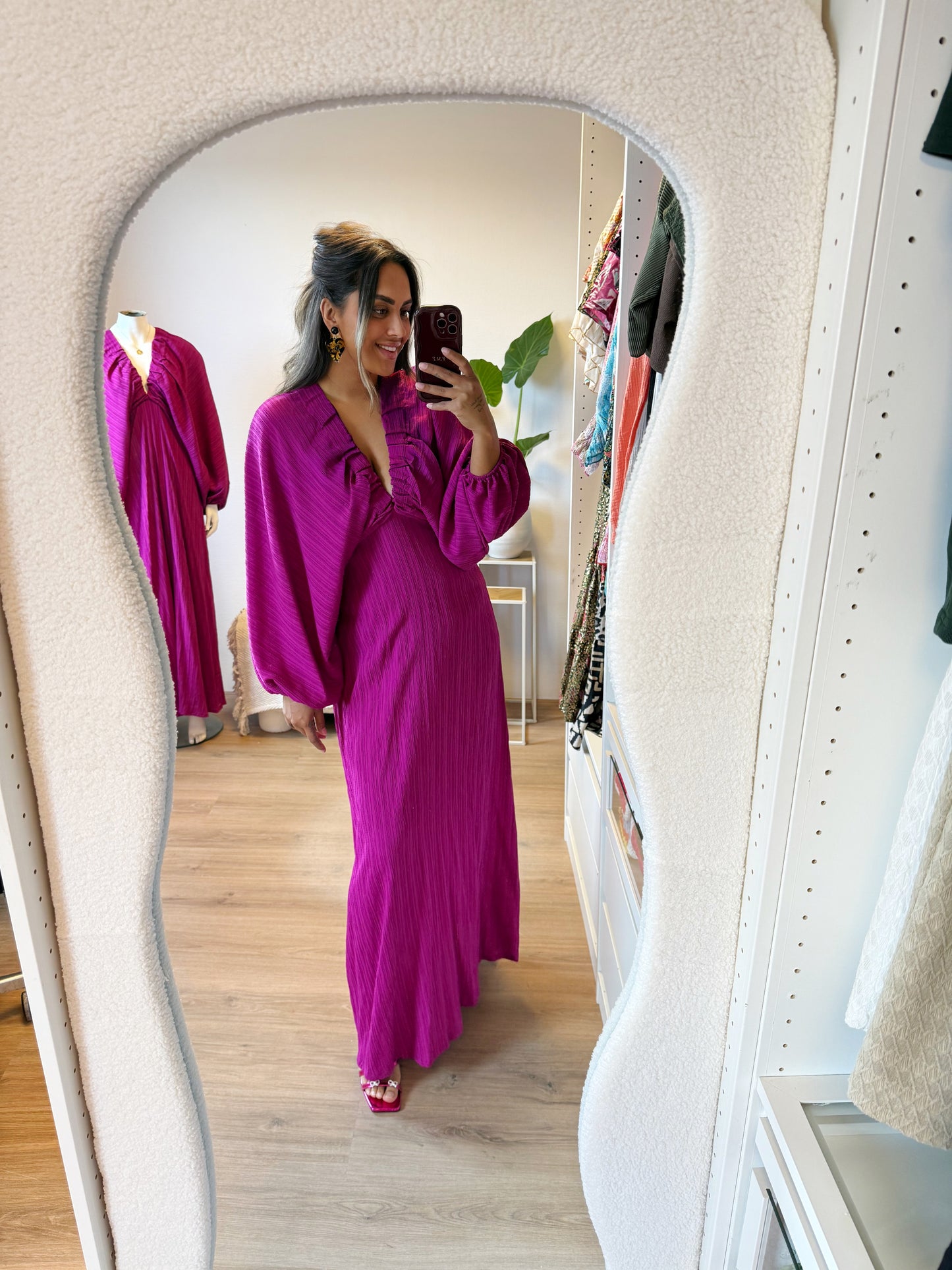Madeleine butterfly maxi dress fuchsia