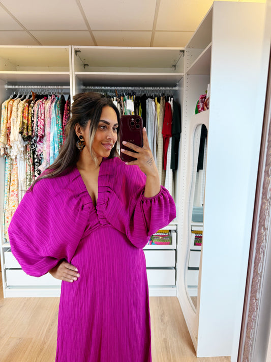 Madeleine butterfly maxi dress fuchsia
