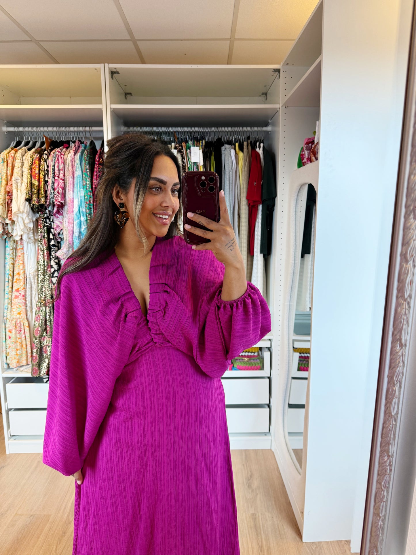 Madeleine butterfly maxi dress fuchsia