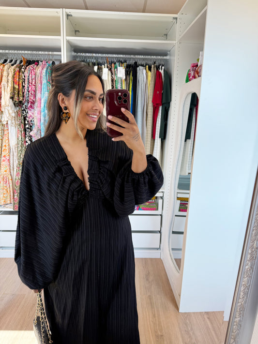 Madeleine butterfly maxi dress black