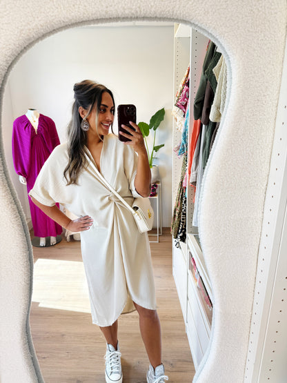 Kayla knot dress beige