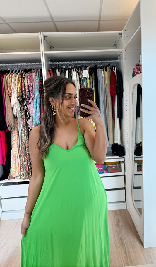 Valentina maxi dress bright green