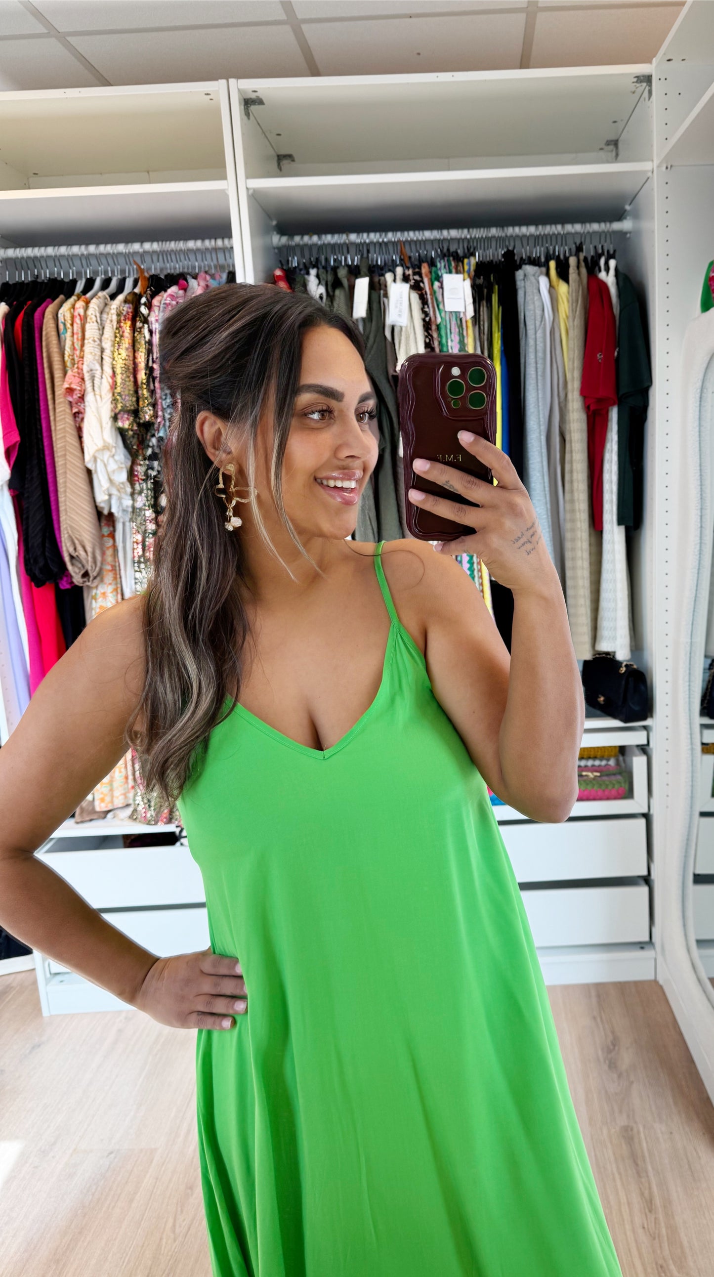 Valentina maxi dress bright green