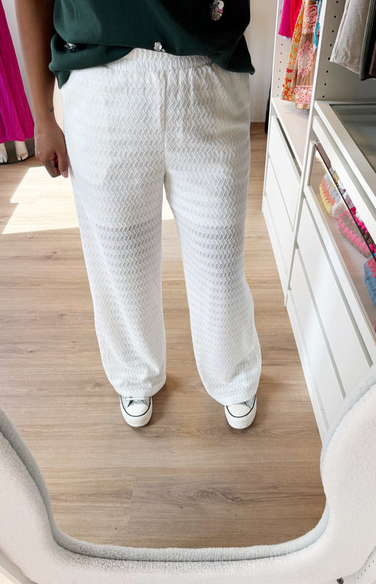 Senna print straight fit jogger white