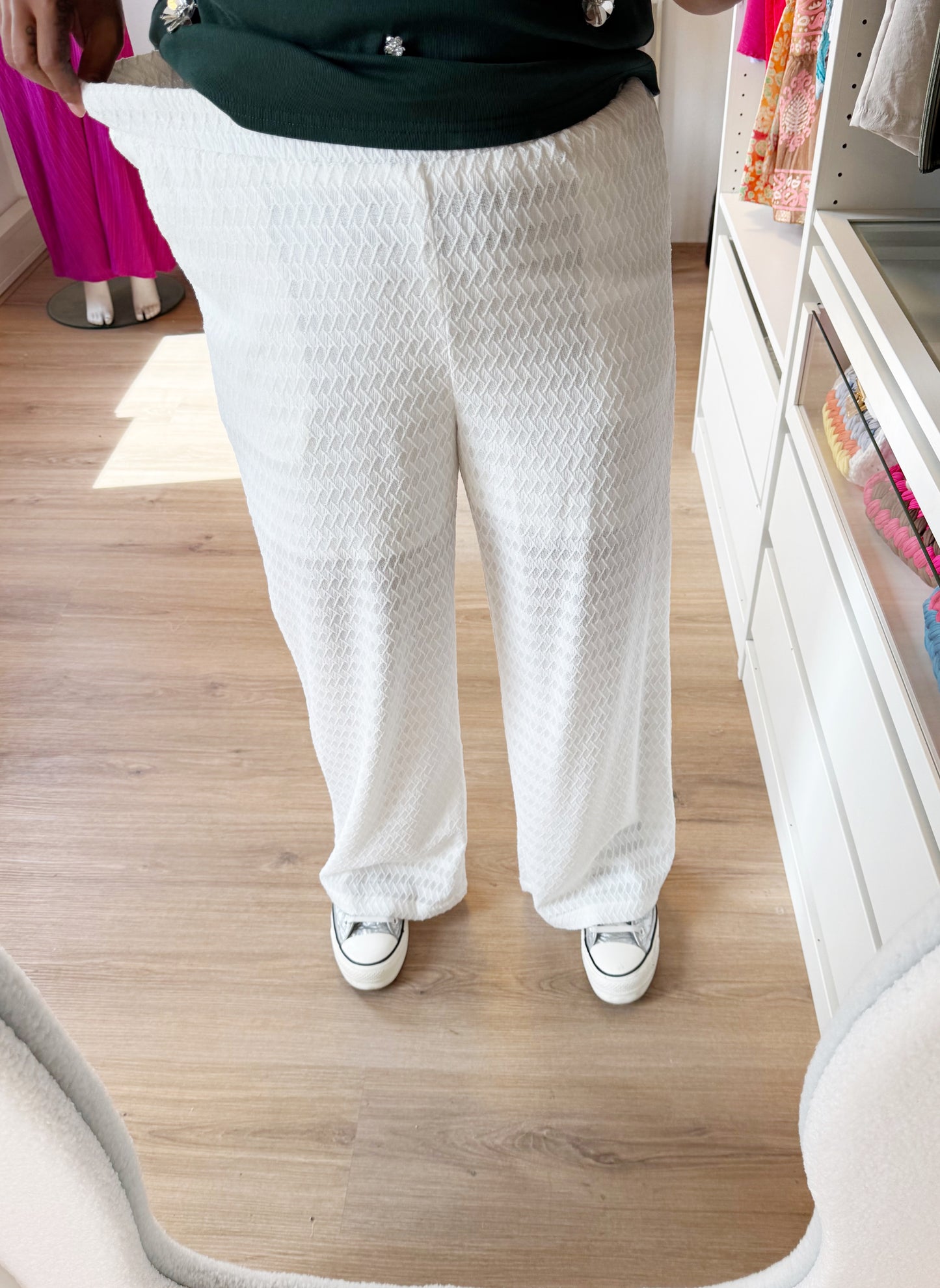 Senna print straight fit jogger white