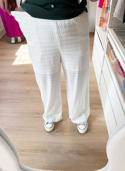 Senna print straight fit jogger white