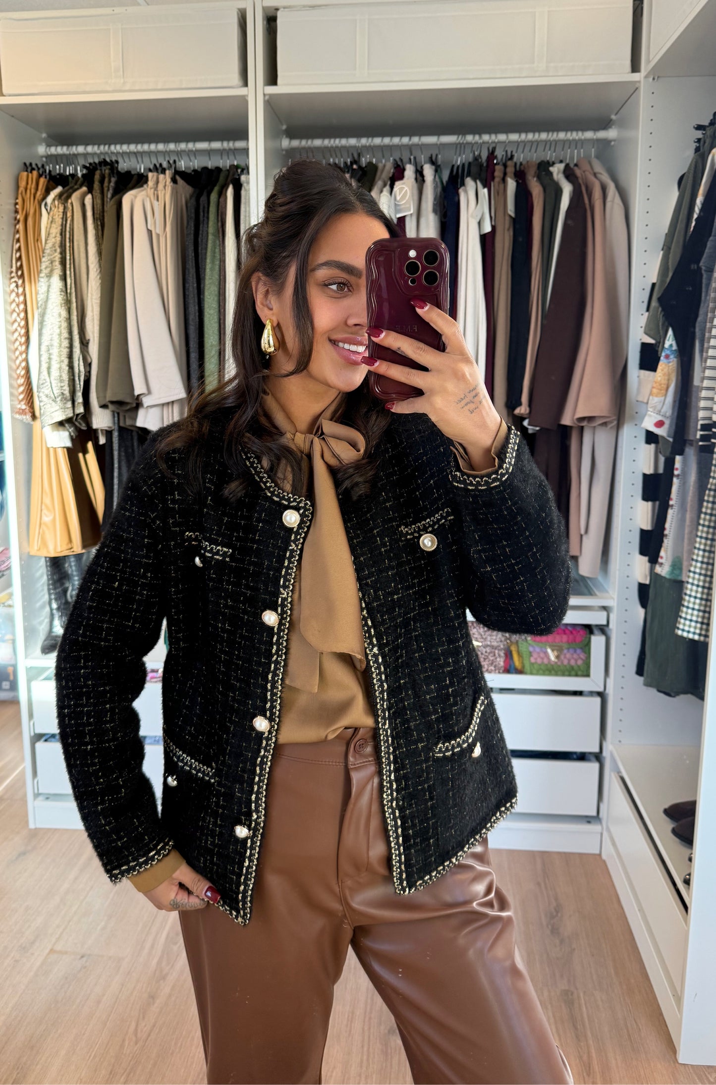 Eleonore elegant pearl vest black
