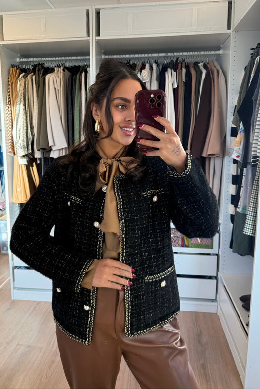 Eleonore elegant pearl vest black