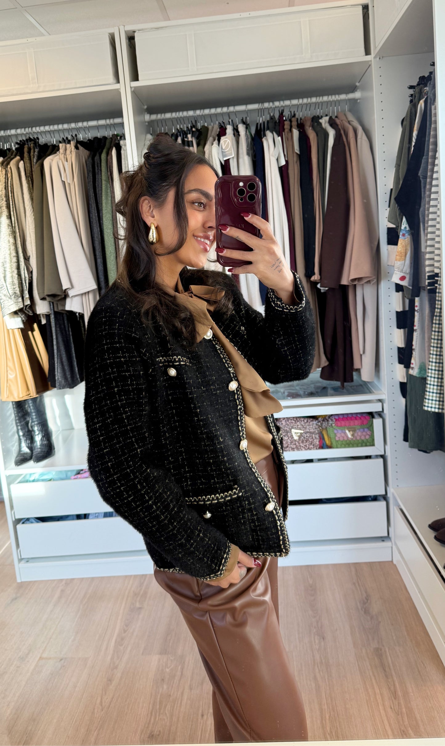 Eleonore elegant pearl vest black