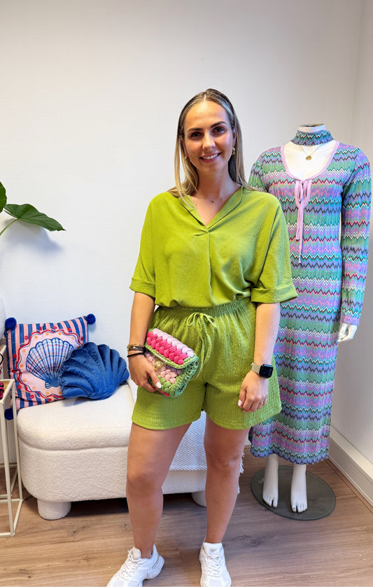 Cici crepe short limegreen