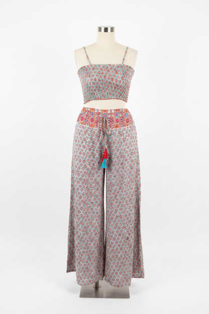 India two piece set lightblue & red
