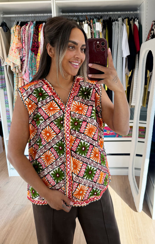 Indira flower gilet