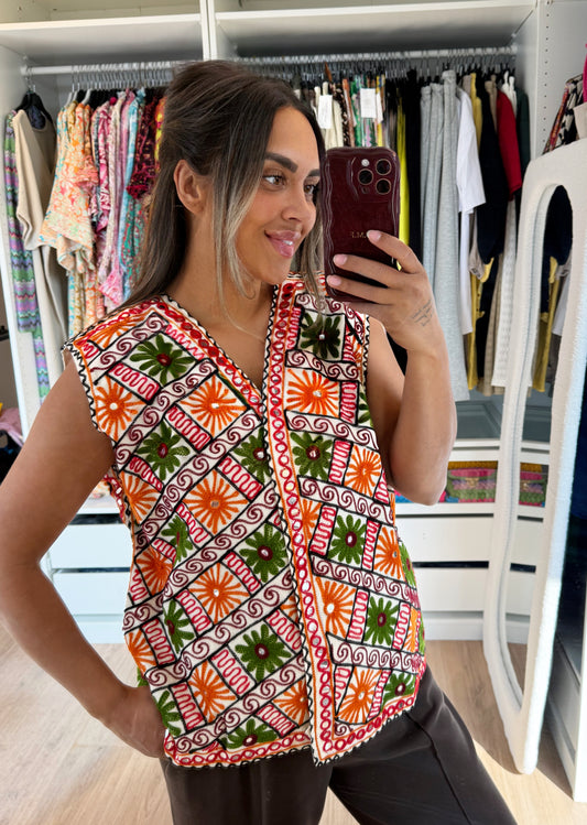 Indira flower gilet