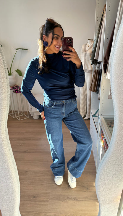 Musthave jeans wide leg denimblue