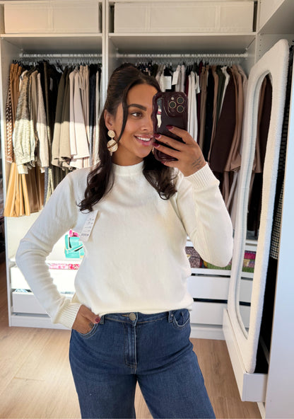 Sweater super soft ronde hals offwhite