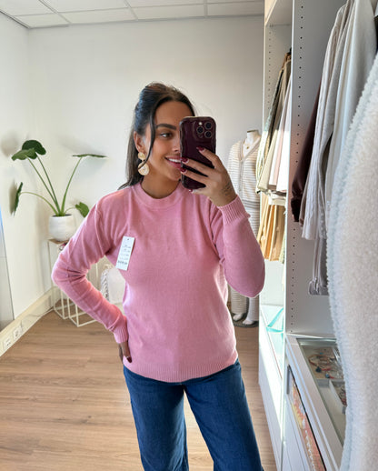 Sweater super soft ronde hals roze