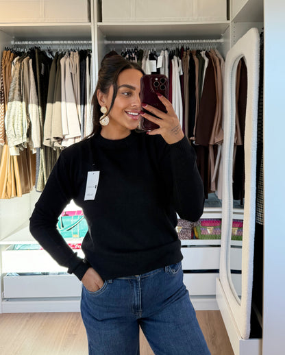 Sweater super soft ronde hals zwart