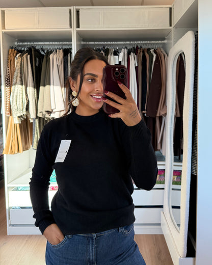 Sweater super soft ronde hals zwart