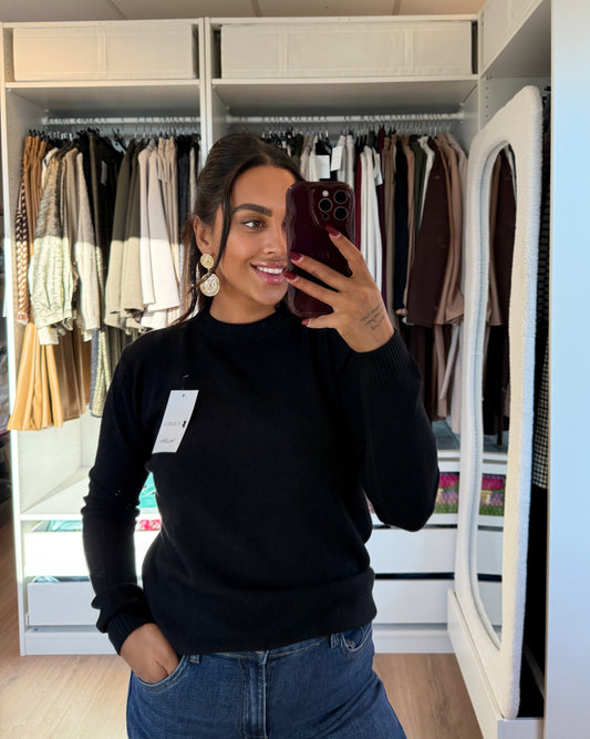 Sweater super soft ronde hals zwart