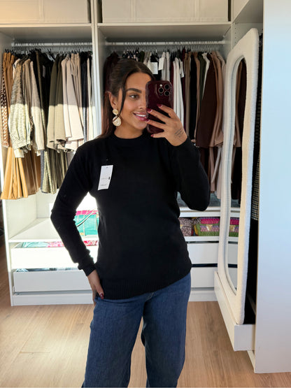 Sweater super soft ronde hals zwart