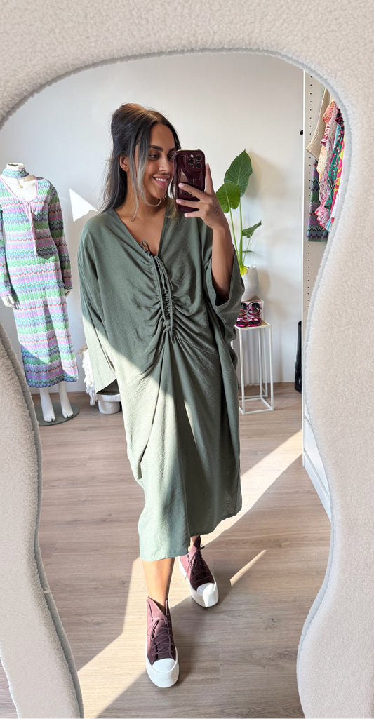 Aurelia drapé dress army green