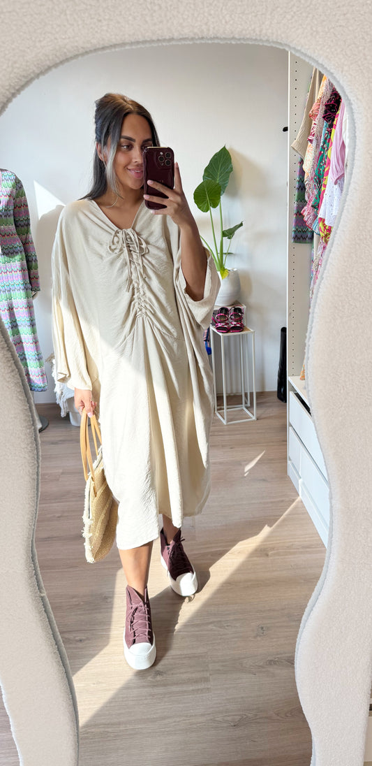 Aurelia drapé dress beige