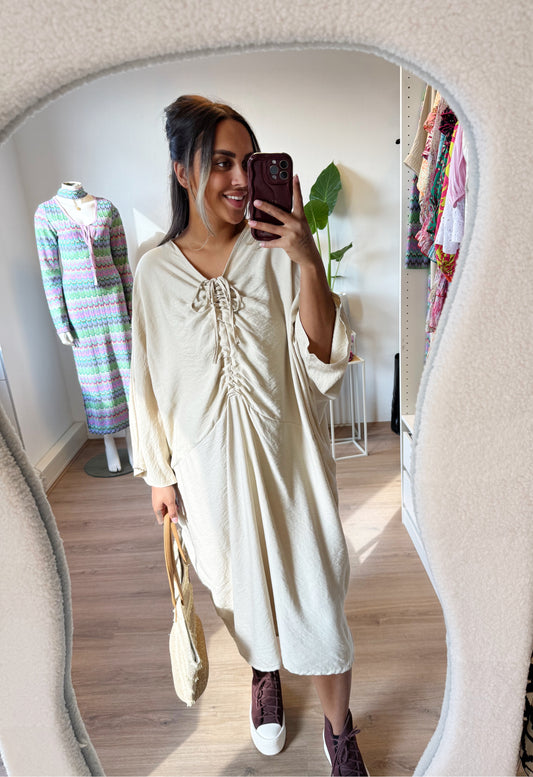 Aurelia drapé dress beige