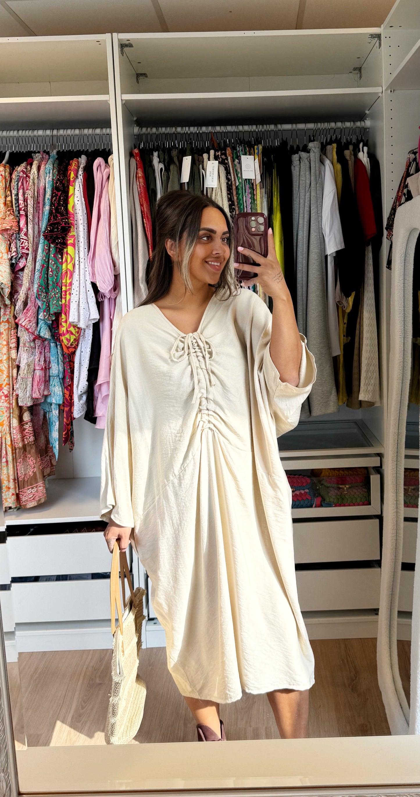 Aurelia drapé dress beige