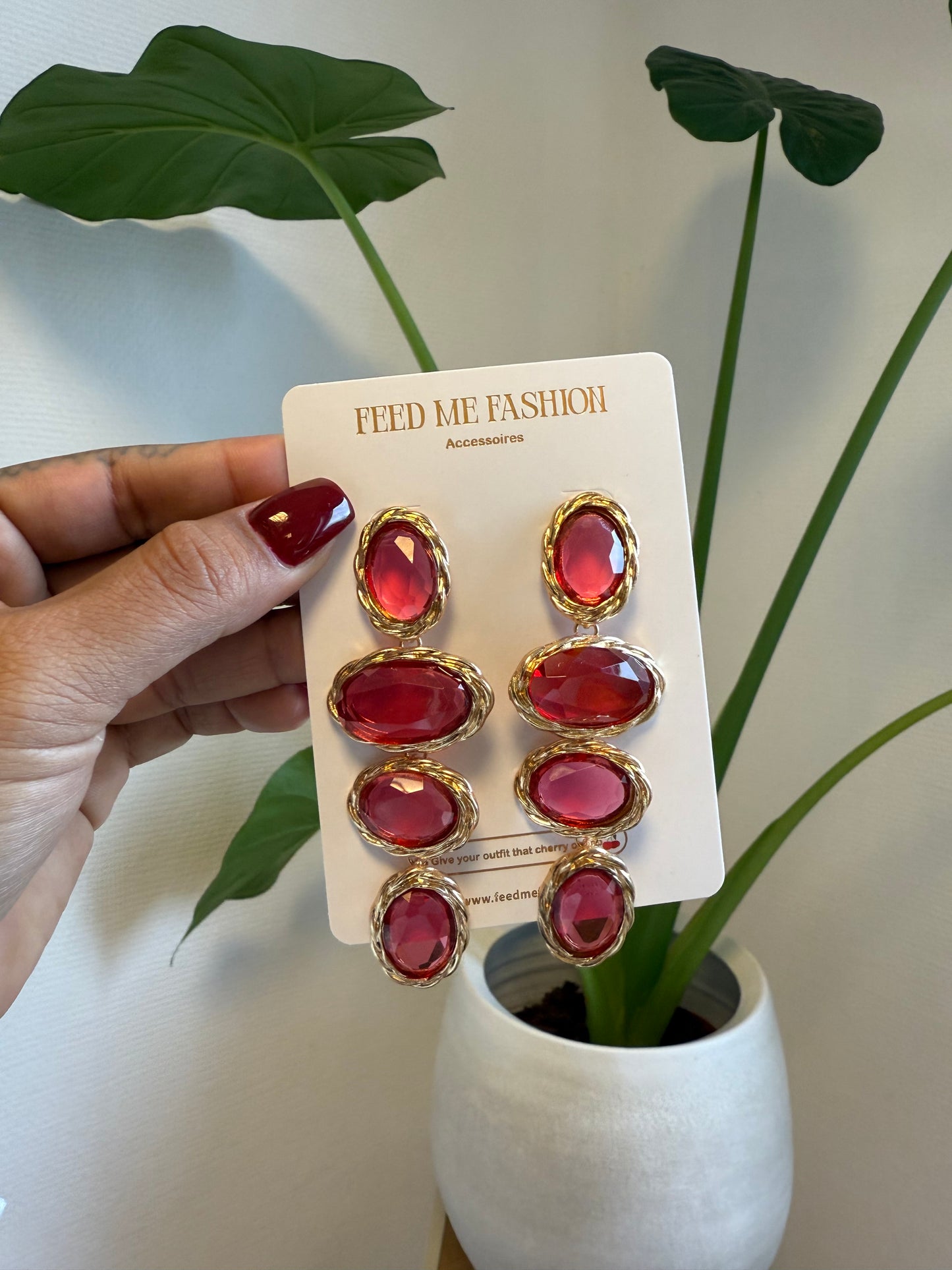 Oorbellen statement rosé & goud