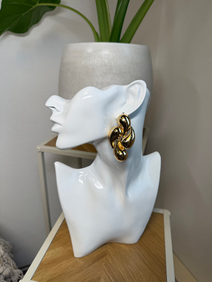 Oorbellen statement swirl goud