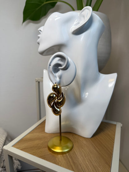 Oorbellen statement swirl goud