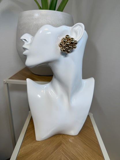 Oorbellen tros balletjes goud