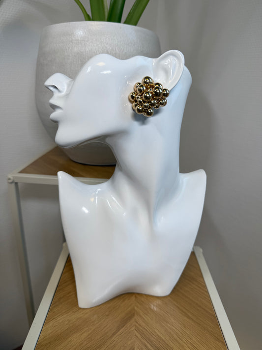 Oorbellen tros balletjes goud