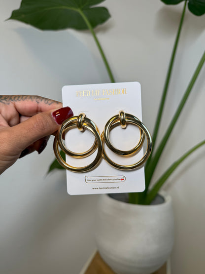 Oorbellen infinity cirkels goud
