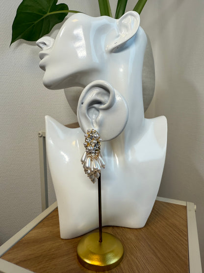 Oorbellen vintage look parels goud & zilver