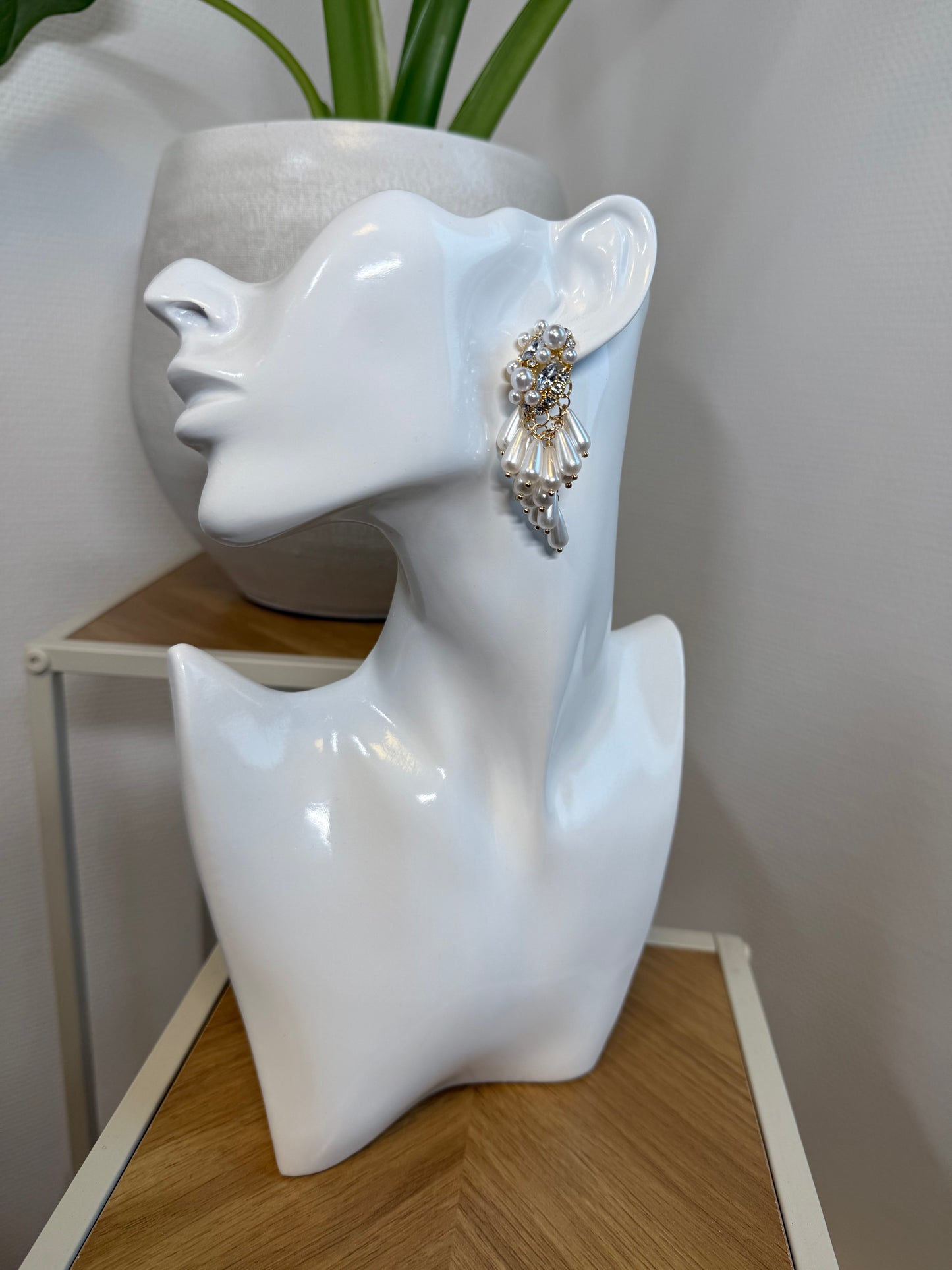 Oorbellen vintage look parels goud & zilver