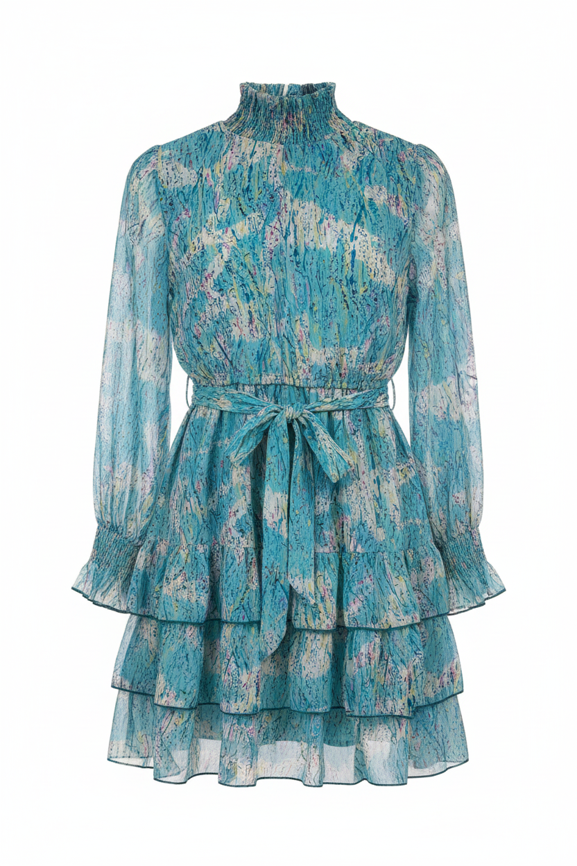 Romee ruffle dress lightblue