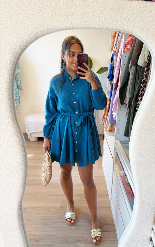 Milou mousseline dress galaxy blue