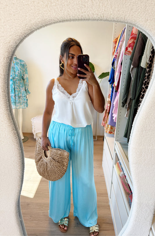 Summer silky pants lightblue